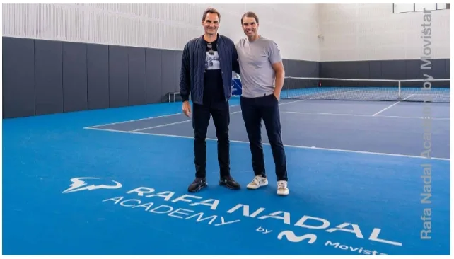Roger Federer Pays Visit to Rafa Nadal