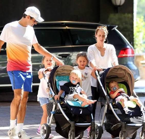 Roger Federer Spotted in Streets of Ibiza on Vacation with His Wife and Kids