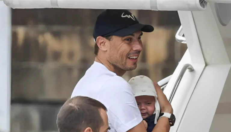 Baby Rafal and Son Spotted in Street of Mallorca on Easter Day