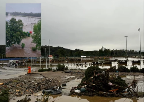 Stadion w Głuchołazach pod wodą. “Sytuacja wygląda dramatycznie”